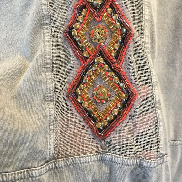 Free People | Beaded Oversized Hi-Low Top - Picture 4 of 8